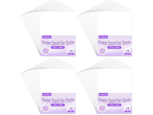 18Pack Poster Board, 11in x 14in White Poster Boards, Posterboard, Poster Board Paper for Crafts, DIY, Drawing (Pack of 4)