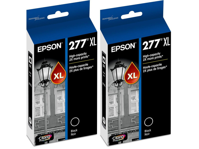 T277 Claria Photo HD -Ink High Capacity Photo Black -Cartridge (T277XL120-S) for Select Expression Printers (Pack of 2)