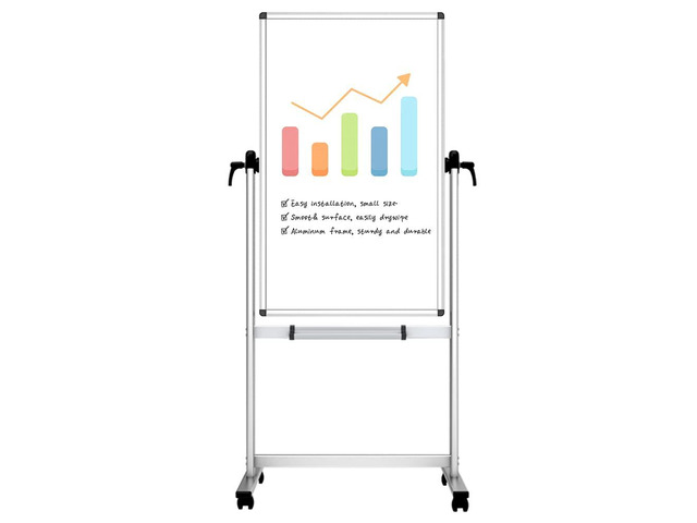 Double-Sided Magnetic Mobile Whiteboard, 48' x 24' Rolling Dry Erase Board Easel Stand on Wheels with Aluminium Frame for School Office Home