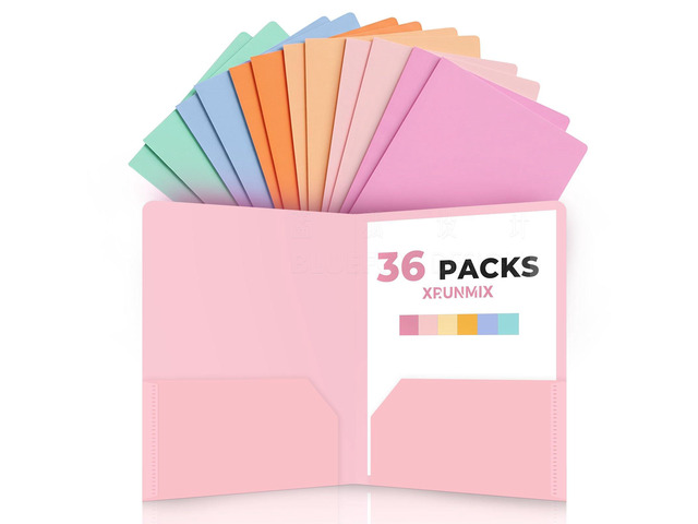 6 Pack Plastic Folders with Pockets, Extra Thick 2 Pocket Folders, Stay-Put Tabs for Letter Size Paper, Aesthetic Pastel Colors, Water-Resistant...