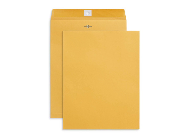 100 10' x 13' Kraft Clasp Envelopes, Gummed Seal 28lb Brown Kraft, Clasp and Gummed, Reusable, for Mailing Catalogs, Magazines, Documents, Large...