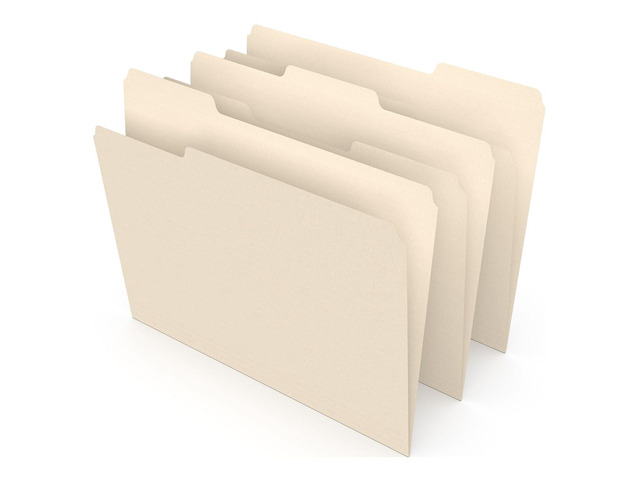 File Folders, Letter Size, 1/3Cut Tabs, Assorted Positions, Manila, Durable Paper Stock, 500/Pack