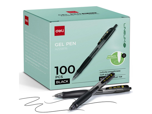 Pens Bulk, 100 Pcs Retractable Gel Pens Medium Point 0.7mm Smooth Writing with Fast Dry Black Ink, No Bleed, Comfort Grip & Pocket Clip for School,...
