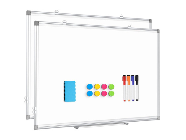 2 Pack White Board 36x24 Double-Sided Dry Erase Magnetic for Wall Smooth Writing Easy Clean, Magnetic Whiteboard for Wall, Double-Sided Dry Erase,...