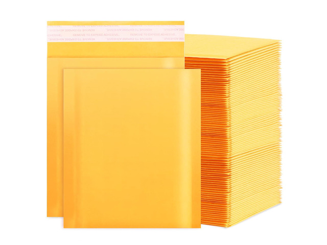 Kraft Bubble Mailers 6x10 Inch 100Pack Yellow Self-Seal Padded Envelopes Bubble Opaque Padded Mailers Shipping Bags for Small Businesses to Package...