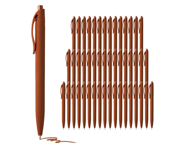 Pens Bulk, 50 Pack No Bleed Brown Click Pen, Wholesale Retractable Ballpoint Pens, Pens Medium Point, Smooth Ink Pens, 1.0MM Brown Ink