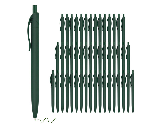 Pens Bulk, 50 Pack No Bleed Green Click, Wholesale Retractable Ballpoint Pens, Pens Medium Point, Smooth Ink Pens, 1.0MM Green Ink