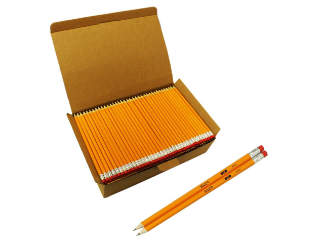 #2 HB Pencils, 200 Count Pre-Sharpened, Wood-Cased,with Eraser Tops, Bulk Yellow Pencils for Classroom Teacher Supplies