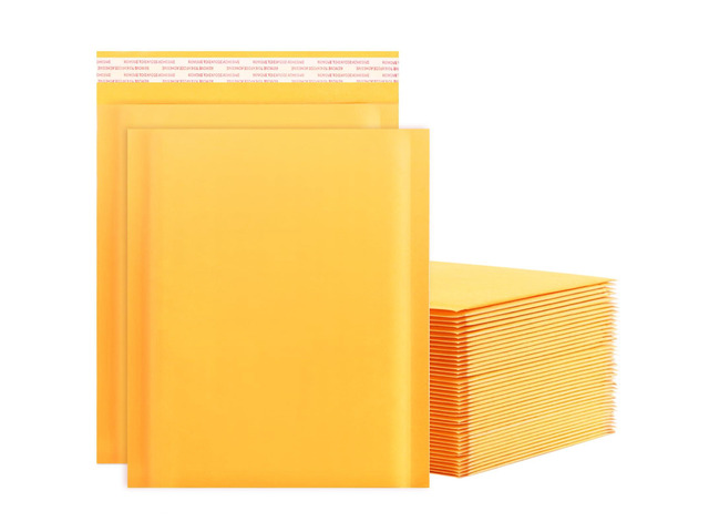 Kraft Bubble Mailers 8.5x11inch 50Pack Yellow Self-Seal Padded Envelopes Bubble Opaque Padded Mailers Shipping Bags for Small Businesses to Package...