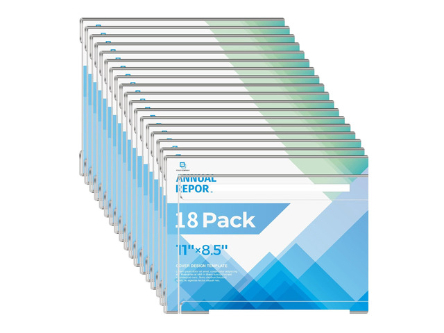 18 Pack 11x8.5 Acrylic Sign Holder Wall Mount, Horizontal Plastic Wall Signs Acrylic Frame Photo Menu Flyer Display Holders with Adhesive Tape for...