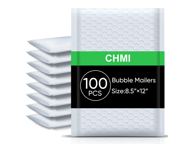 White Bubble Mailers 8.5 x 12 Inch 100 Pack, Usable Size 8.25X12 Inch Poly Mailers,Mailing Envelopes,Shipping MailerOpaque Self Seal Adhesive...