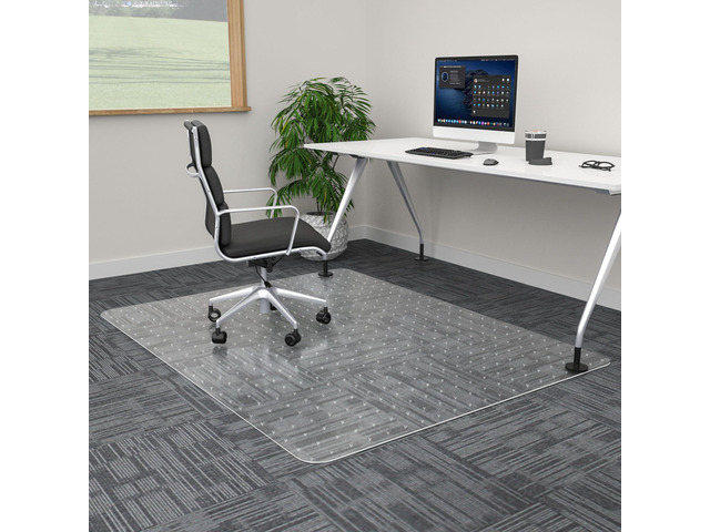 Office Chair Mat for Carpet- 36' x 48' Studded Desk Chair Mat for Low Pile Carpeted Floors, Plastic Floor Mat for Office Chair Over Carpet