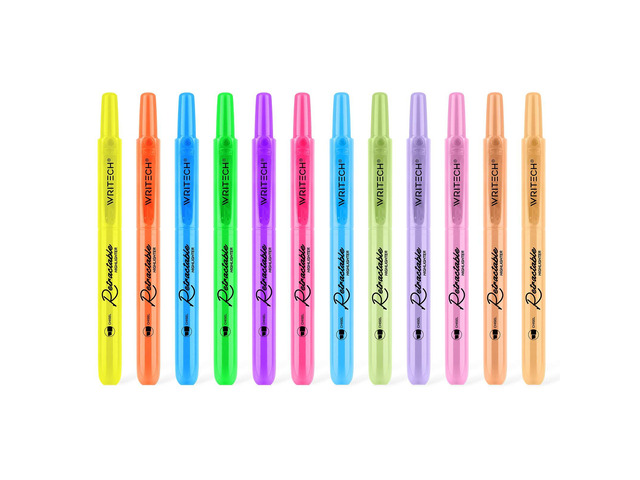 Retractable Highlighters Assorted Colors: Chisel Tip Click Aesthetic Highlighter Marker Pens Pack Multi Colored Ink No Bleed Smear for Highlighting...