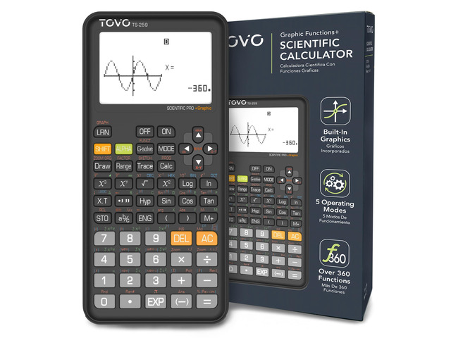TOVO Scientific Calculator with Graphic Functions, 360+ Functions Graphing Calculator for Students, Large 3' Screen Multi-Mode Scientific...