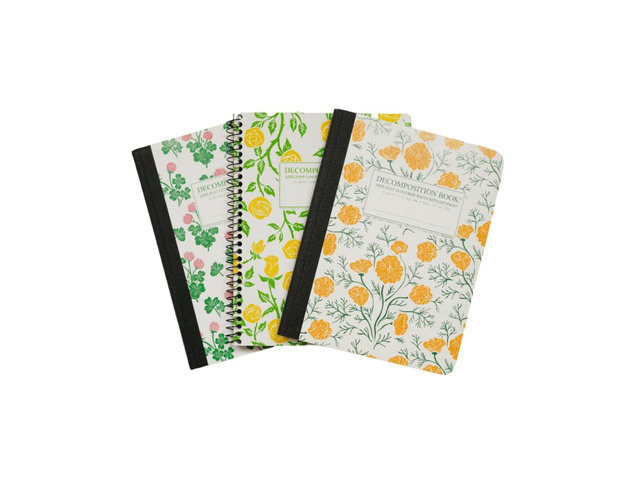 3-Pack Floral College Ruled Notebook - 9.75 x 7.5 Journal, 160 Lined Pages - 100% Recycled Paper - Notebooks for School Supplies, Home & Office -...