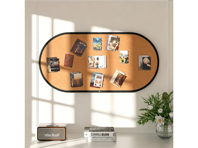 Felt Bulletin Board 47' x 24', Framed Cork Board Alternative with 30 Pins Large Decorative Felt Pin Board with Frame, Vision Board for Office Home...