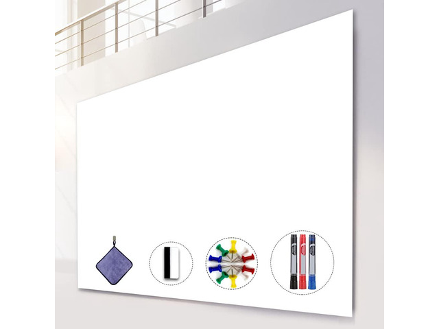 Dry Erase Board Sticker, 48 x 36 inches White Board Wallpaper, Dry Erase Sticker for Wall, 4' x 3' Peel and Stick Whiteboard Contact Paper,...