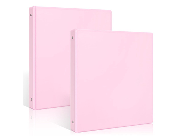 3 Ring Binder 2 Pack, 1 Inch Clear View Binders with 2 Interior PocketsFit 8.5x11 Inches, Round Ring Binder for Office & School Supplies Organize,...