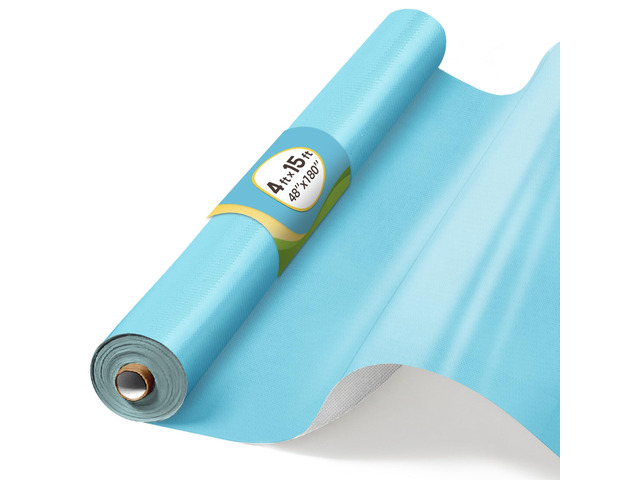 Sky Blue Bulletin Board Paper Roll 4x15ft Non-Woven Fabric Self-healing,Pinhole & tear-resistant,Easy to cut & reusable backdrop for...