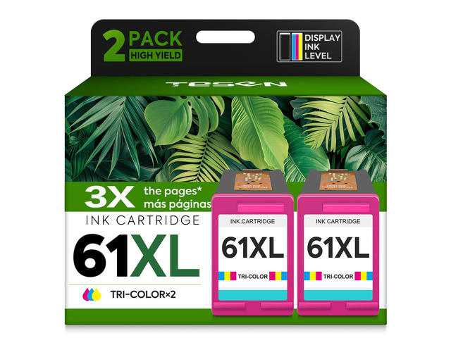 61XL ink 61 Color Replacement for HP 61 Color Ink Cartridge HP61 HP61XL Compatible for HP Envy 5530 4500 4502 5535 Deskjet 2540 2541 3050 3510 1510...