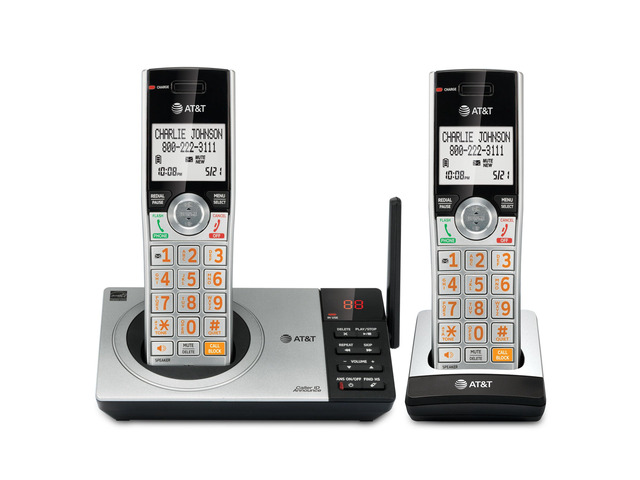 CL82207 DECT 6.0 2-Handset Cordless Phone for Home with Answering Machine, Call Blocking, Caller ID Announcer, Intercom and Unsurpassed Range, Silver