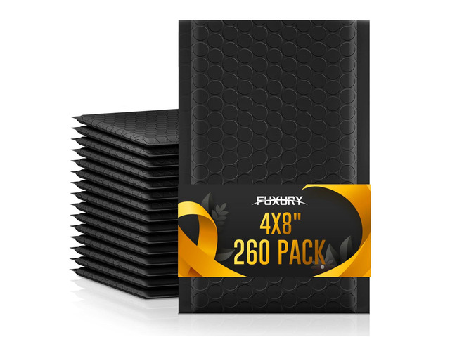4x8 Bubble Mailer 260 Pack Black Padded Envelopes Usable Size 4x7' Self-Seal Bubble Envelopes for Mailing Small Bubble Mailers Padded Mailers for...