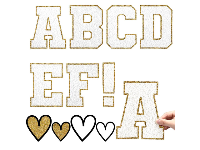 120 Pcs 7 Inch Large Bulletin Board Letters Set White Alphabet Chenille Cutout Letters Set, with Adhesive Dots for Poster Board, Party, and...