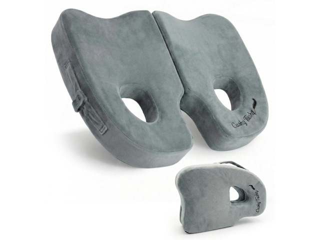 Premium Foldable Piriformis Seat Cushion - Piriformis Pain and Sciatic Pain Relief Cushion - for Home & Office Use, Perfect for Travel or Driving
