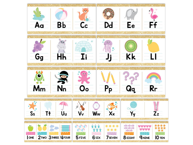 Alphabet for Classroom Wall Decor -Alphabet Poster & Letters ABC Letters and Number for Preschool & Kindergarten Colorful Classroom Decorations,...