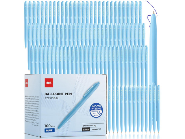 Pens Bulk, 100 Pack Pens Ballpoint, 1.0MM Blue Ink Pens Retractable,Smooth Writing, No Bleed, Comfortable Grip for Home,Office & School Use