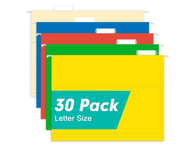 Hanging File Folders, 30 Pack Letter Size Reinforced Hanging Folders, Designed for Bulky Files, Medical Charts, Filing Cabinet, Adjustable Tabs,...