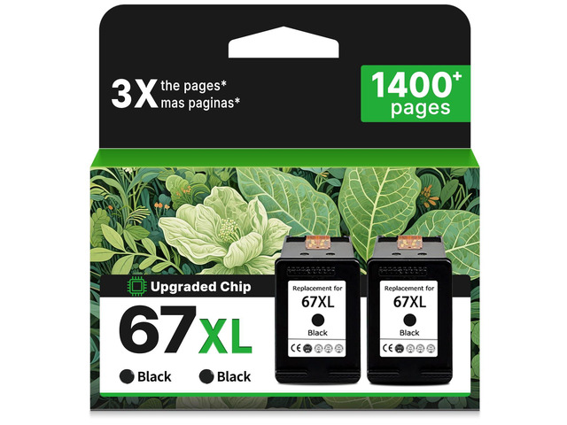 67XL Black Ink Cartridge for HP 67 XL Replacement for 4200 2852e 2855e 4100 Works for HP67 HP67XL 2855e 4100 2827e 2734e 2700 4155e 4255e 2755e...