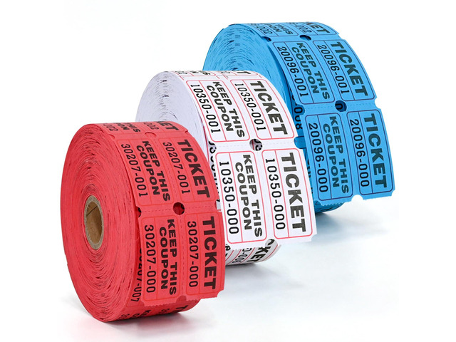 L LIKED Raffle Tickets Double Roll,Consecutively Numbered,50/50 Raffle Tickets for Event,Party,Prize,Drawing(3000,White/Red/Blue)