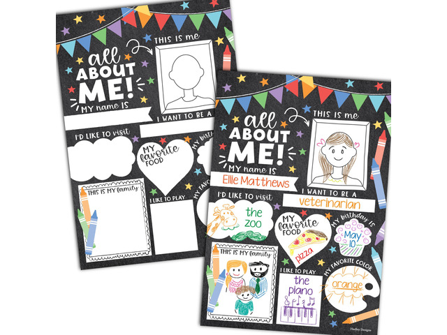 20 All About Me Posters Elementary Classroom Decor, Star Student Poster 100 Days of School Items, Student of the Week Poster Elementary Classroom...