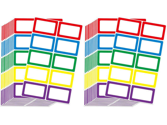 200 Colors Blank Name Tag Stickers 3.5x2.25 for School Office Home (Pack of 2)