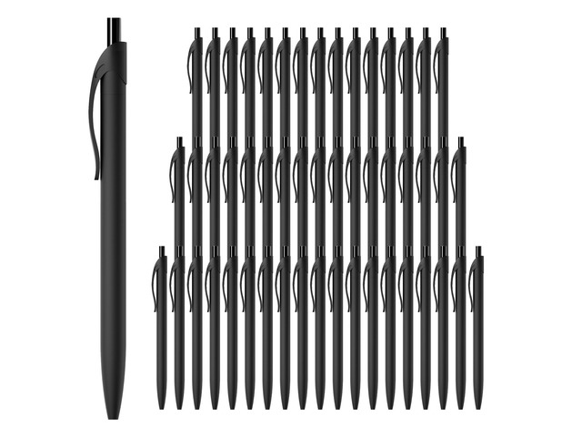 Pens Bulk, 50 Pack No Bleed Black Ink Click Pens, Wholesale Retractable Ballpoint Pens, Pen Medium Point, Smooth Writing, 1.0MM
