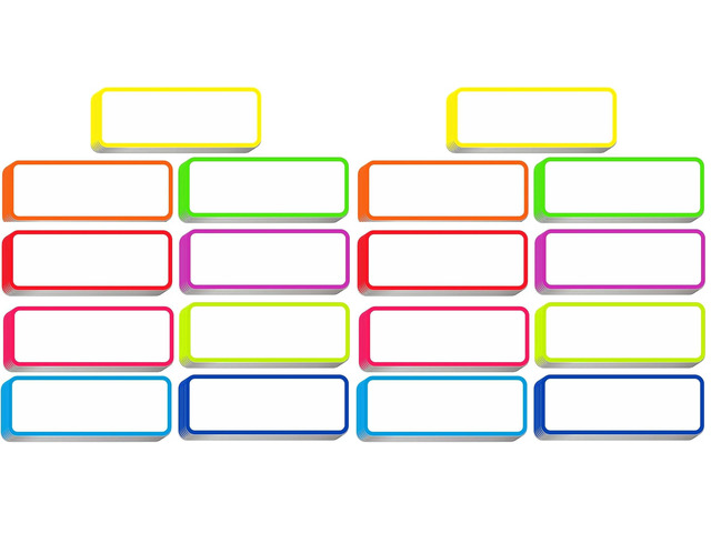 54pcs Magnetic Dry Erase Labels Colorful Name Tags Flexible Reusable Magnetic Label Stickers for White Board Refrigerator Locker Size 3.2'x1.2' by...