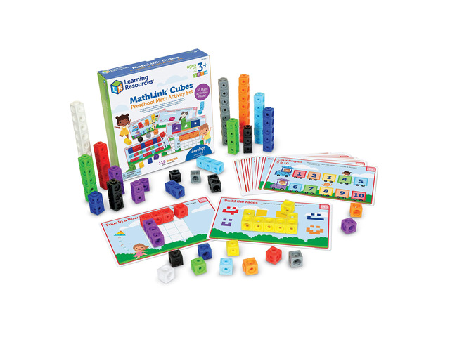 MathLink Cubes Preschool Math Activity Set - Classroom Must Haves, Teacher School Supplies, Toddler Montessori Toys,Building Blocks, Math...