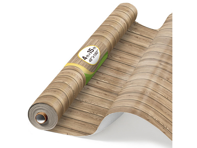 4x15ft Wooden Plank Bulletin Board Fabric Roll, Wall Decor No pinholes, sound-absorbing, flexible DIY sizing, office culture wall, home message...