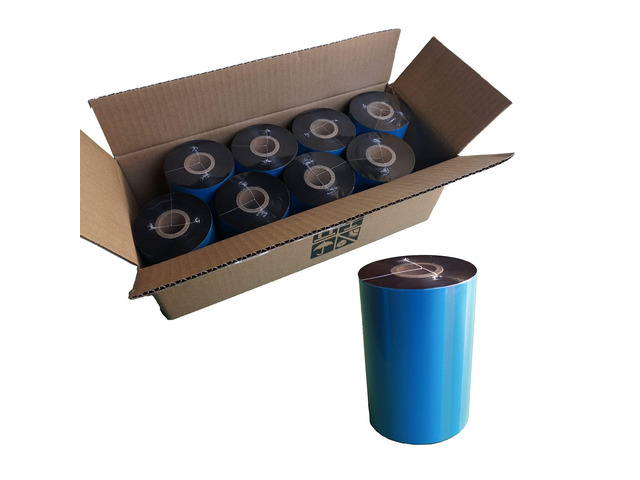 8 Rolls 4.33'' x 1476' Premium Resin Enhanced Wax Ribbon, 110mm x 450m Black Thermal Transfer Ribbon, Barcode Thermal Label Printer Ribbon, CSO-Ink...