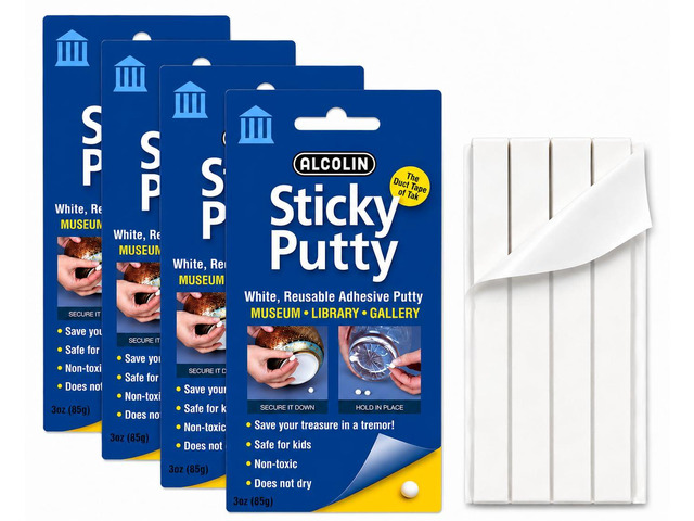 15oz Sticky Putty- Reusable Museum & Gallery Quality Adhesive Putty - Won't Dry Out, Repsitionabe (5x3oz Pack)