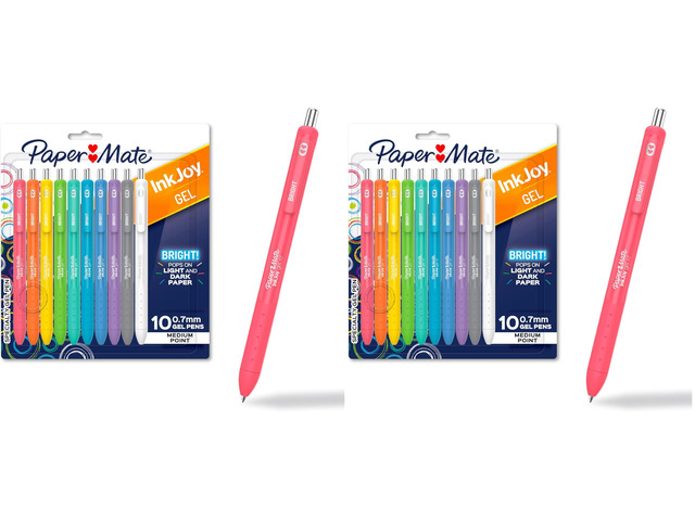 InkJoy Bright Pens, Gel Pens, Medium Point (0.7mm), Retractable, Assorted Brighter Colors,10 Count (Pack of 2)