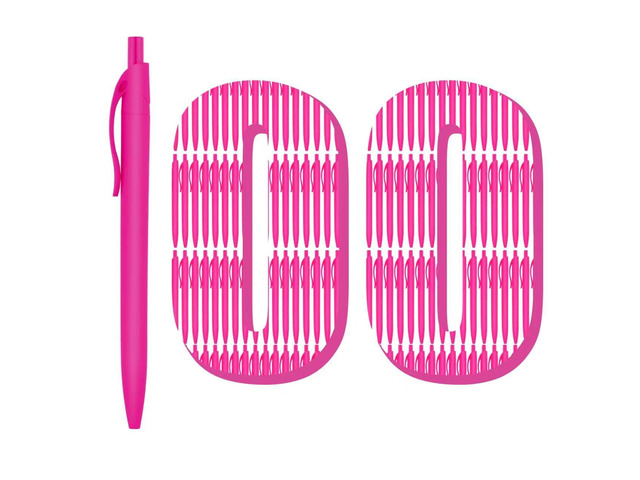 Pens Bulk, 100 Pack No Bleed Hot Pink Barrel Click Pens, Wholesale Retractable Ballpoint Pens, Medium Point, Smooth Ink, 1.0MM Black Ink