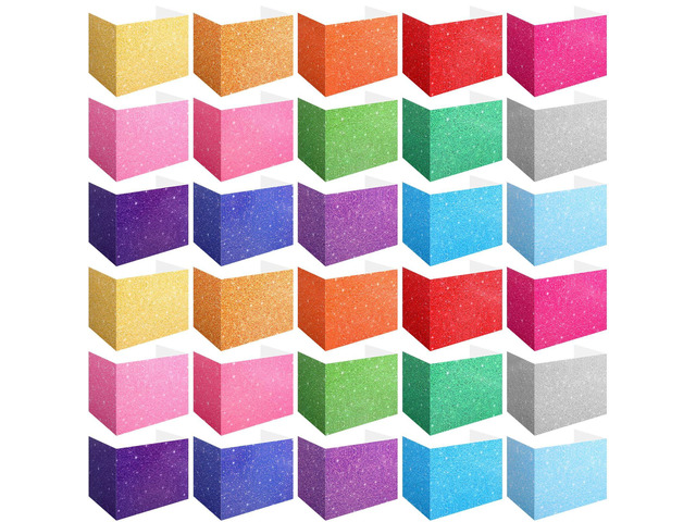 30 Pcs Privacy Folders for Students Desk,Crayon,Crayon Color Trifold Desk Dividers for Classroom, Colored Privacy Partition Folders for Student...