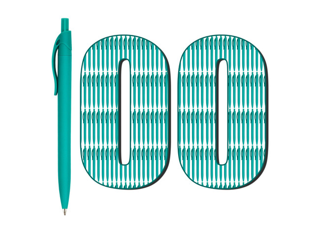 100 Pack No Bleed Teal Blue Barrel Click Pens, Wholesale Retractable Ballpoint Pens, Medium Point, Smooth Ink, 1.0MM Black Ink