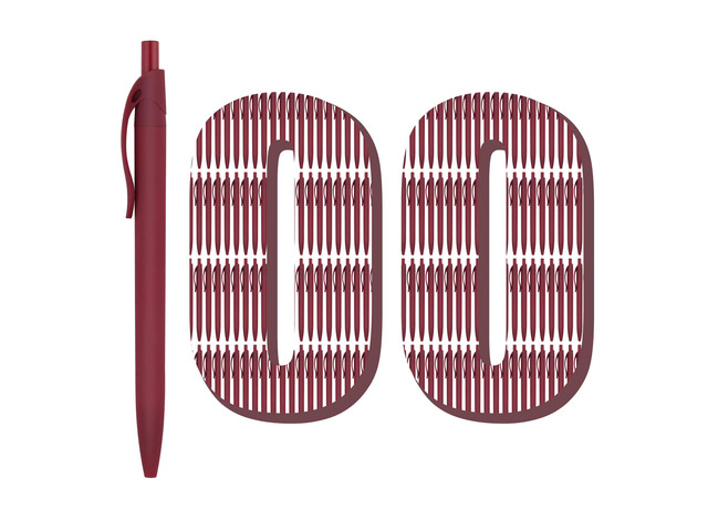 100 Pack No Bleed Red Barrel Click Pens, Wholesale Retractable Ballpoint Pens, Medium Point, Smooth Ink, 1.0MM Black Ink