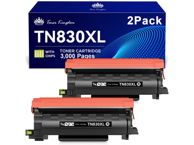 Compatible TN830XL TN830 for Brother Printer (2 Black) Replacement for Brother TN830XL TN830/XL/V/R DCP-L2640DW HL-L2460DW HL-L2405W HL-L2480DW...