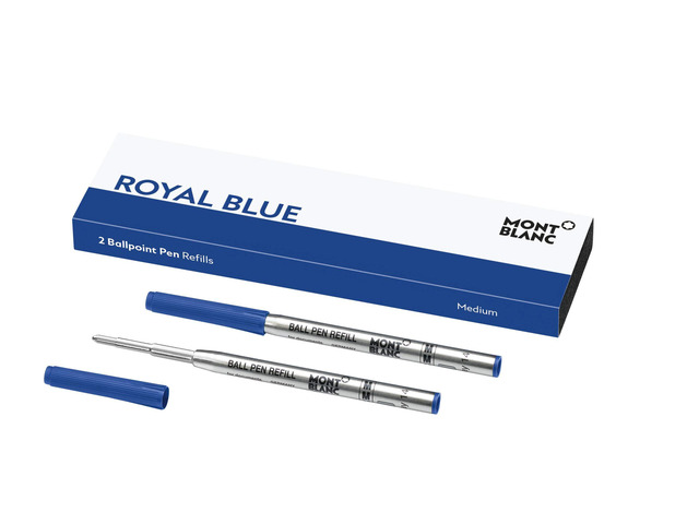 Ballpoint Pen Refills (M) Royal Blue 124493 Refill Cartridges with a Medium Tip for Ball Pens 2 x Blue Ballpoint Refills