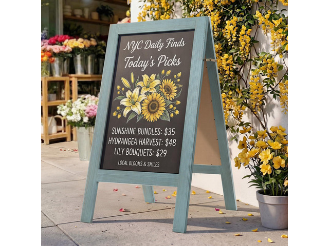A Frame Chalkboard Signs 40'x20', Large Freestanding Chalk Board Solid Pine Wood, Widened Frame, Large Writing Area, Stable Structure for Outdoor...