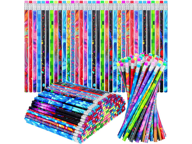 200 Pieces Wooden Pencil with Eraser for Kids Assortment Colorful Fun Pencils Bulk with Eraser Kids Novelty Back to School Supplies for Classroom,...